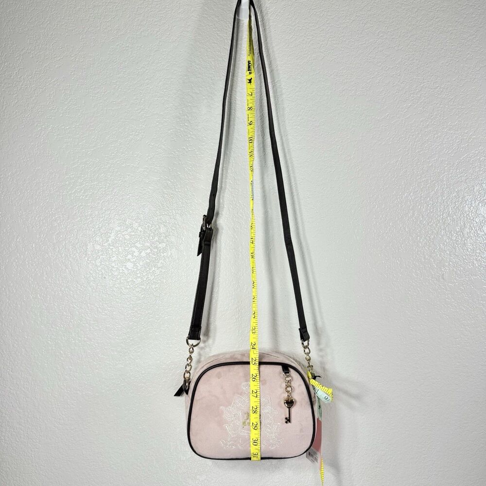 NWT Juicy Couture Juicy For All Crossbody Bag Pink Velour Y2K 2000s Style - Picture 12 of 13